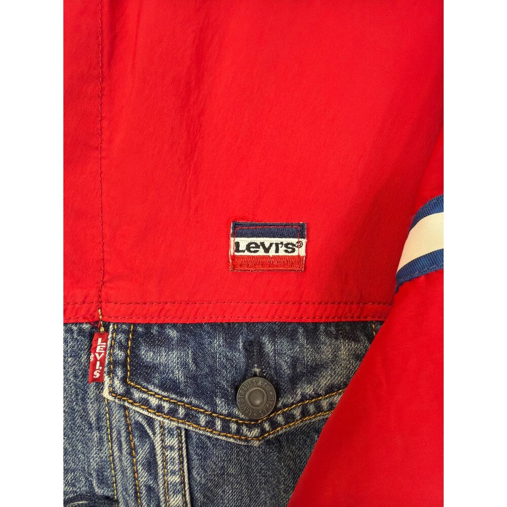 Levi Strauss & Co. Blue Denim & Red Hybrid Zip-Up Jacket Size S - Picture 2 of 12